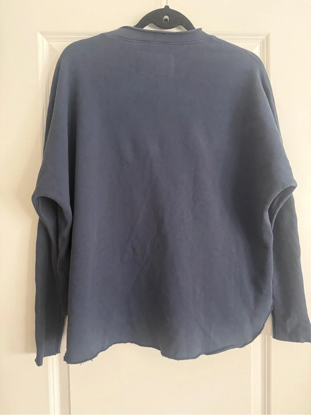 Frank & Eileen Anna Long-Sleeve Capelet Sz Xs in Blue Triple Fleece